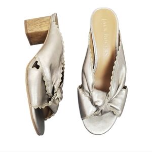 Jack Rogers Metallic Silver Mules